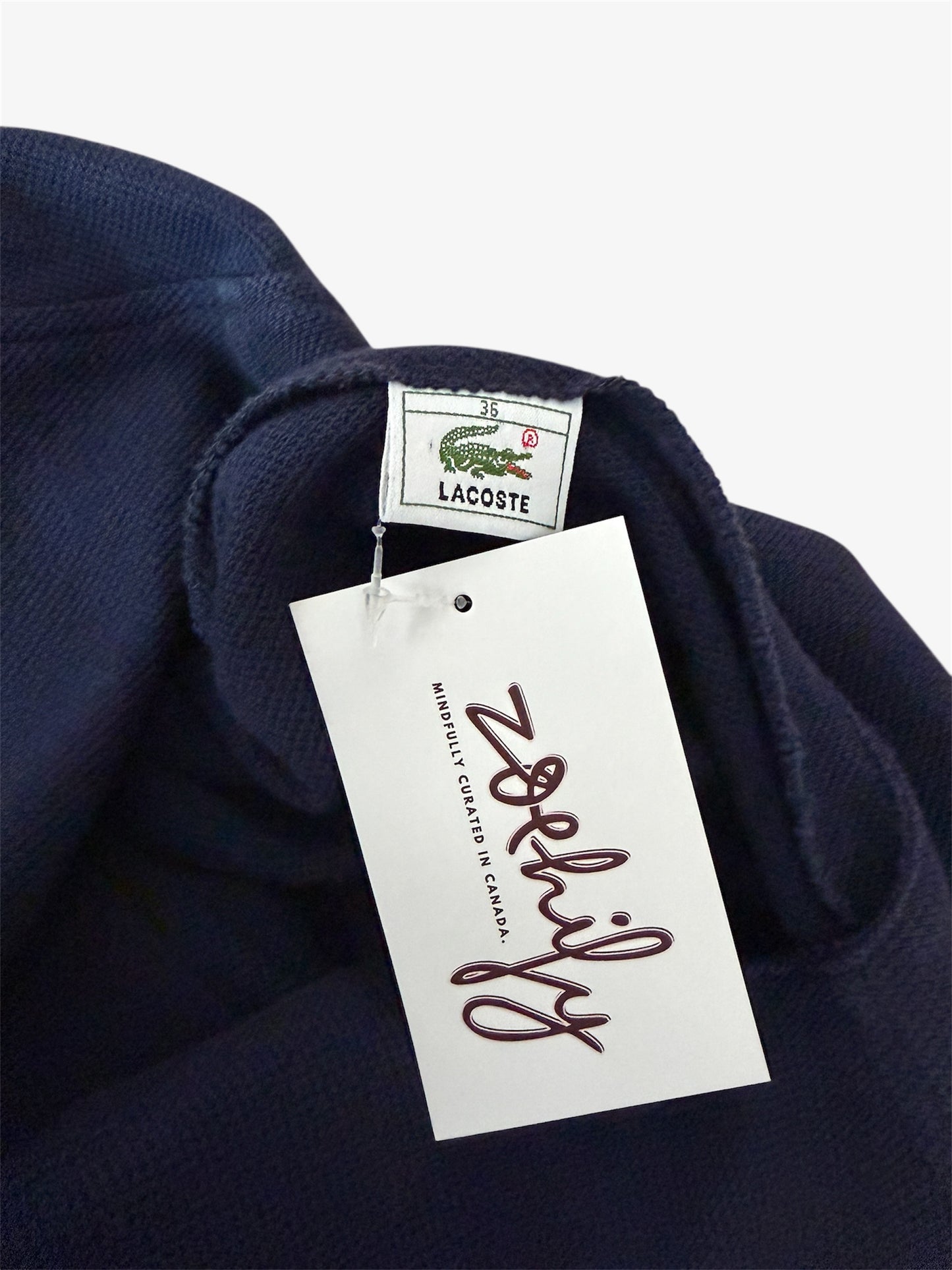 90s Lacoste Navy Short Sleeve Knit Top - Small