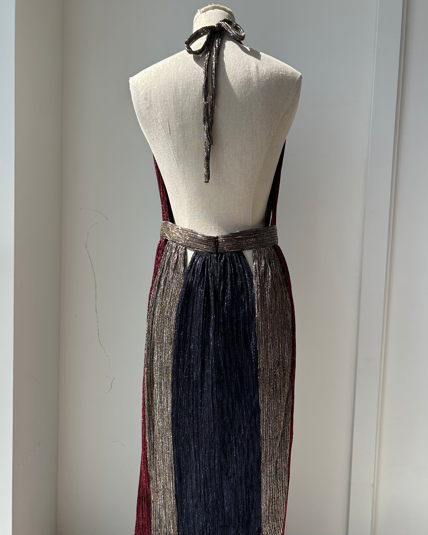 2015 Bec + Bridge Metallic Halter Maxi Dress - Small