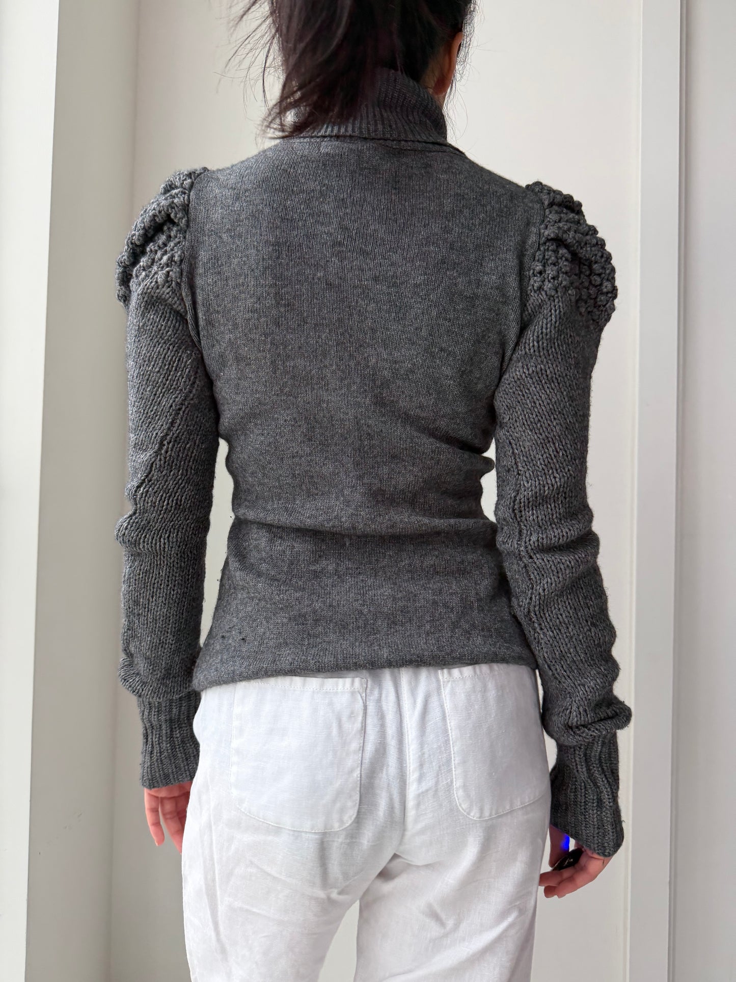 Reiss Grey Wool and Cashmere Turtleneck Jumper - X-Small