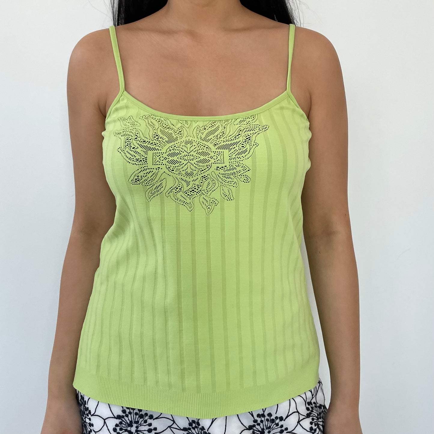 Made in Italy Lime Green Ribbed Cami - Medium/Large