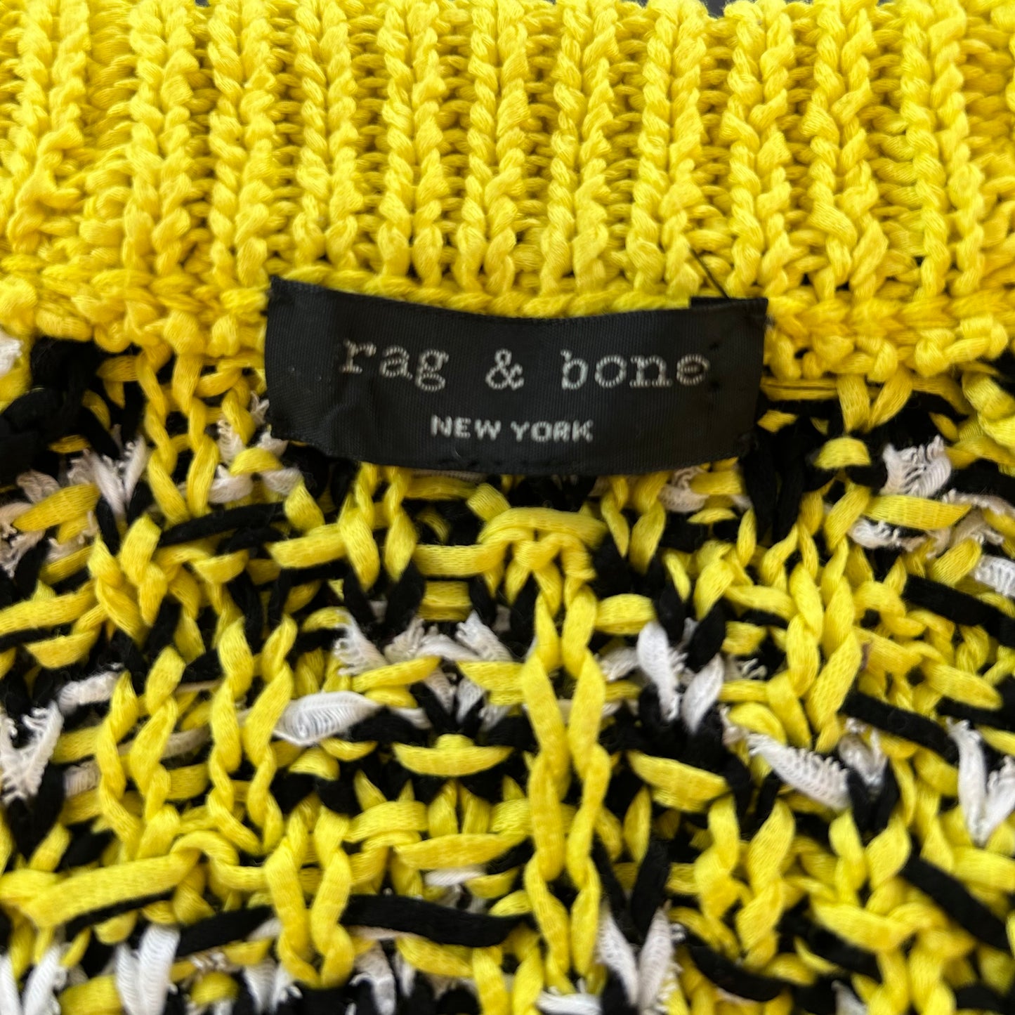 Rag & Bone Yellow and Black V-Neck Cardigan - Medium
