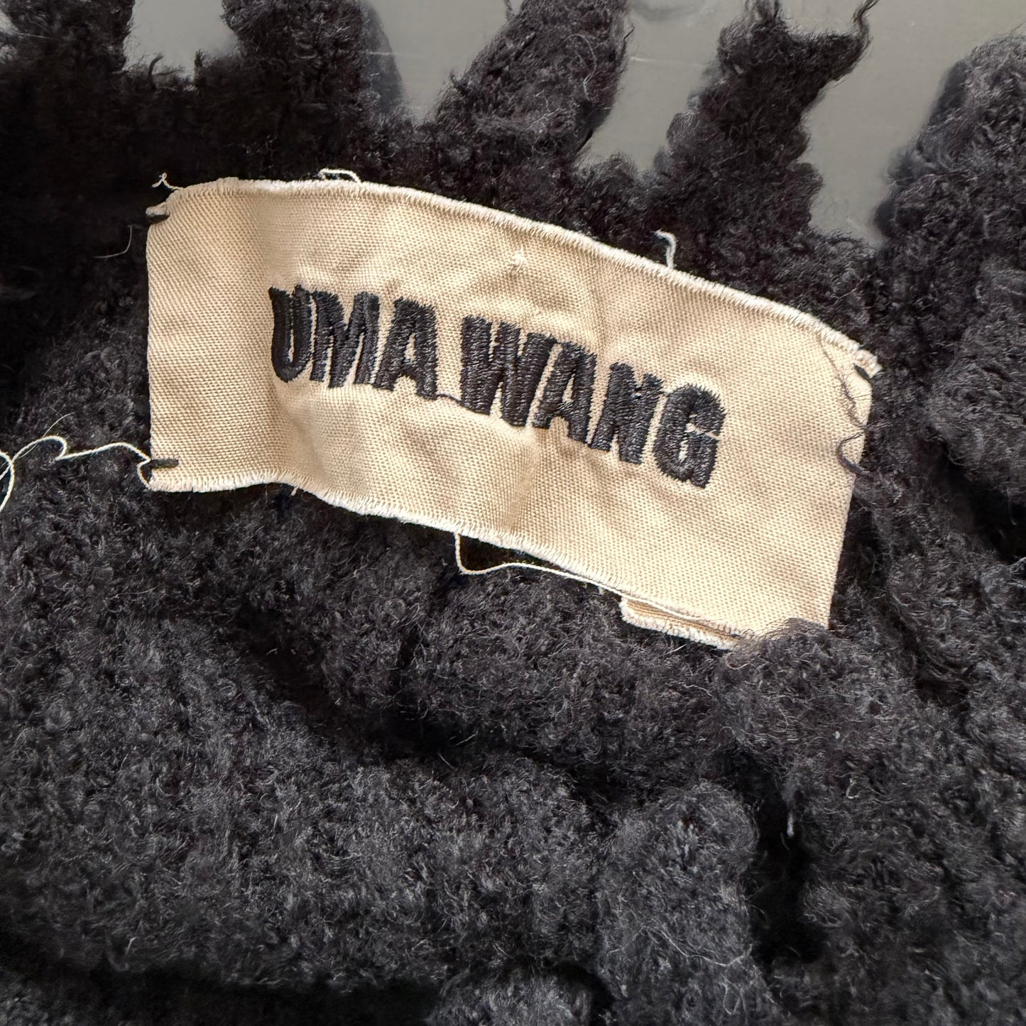 2018 Uma Wang Black Raw Edge Wool Jumper - Small
