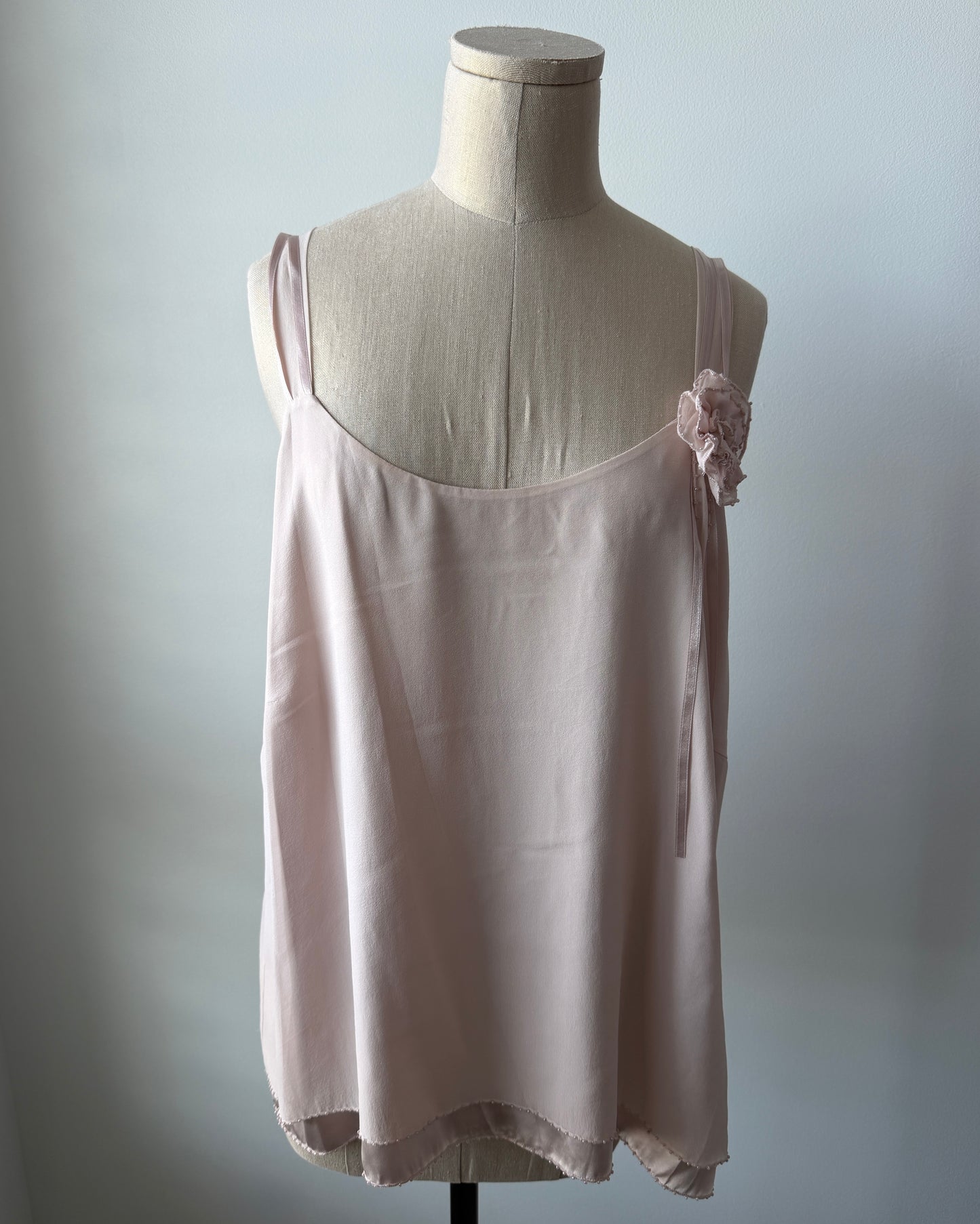 2000s Deadstock Blush Pink Silk Camisole - X-Large