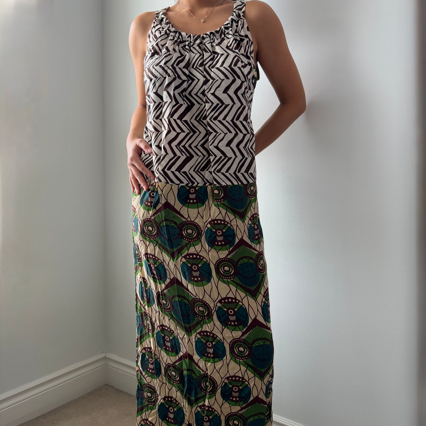 2012 Marni at H&M Silk Printed Sleeveless Maxi Dress - X-Small