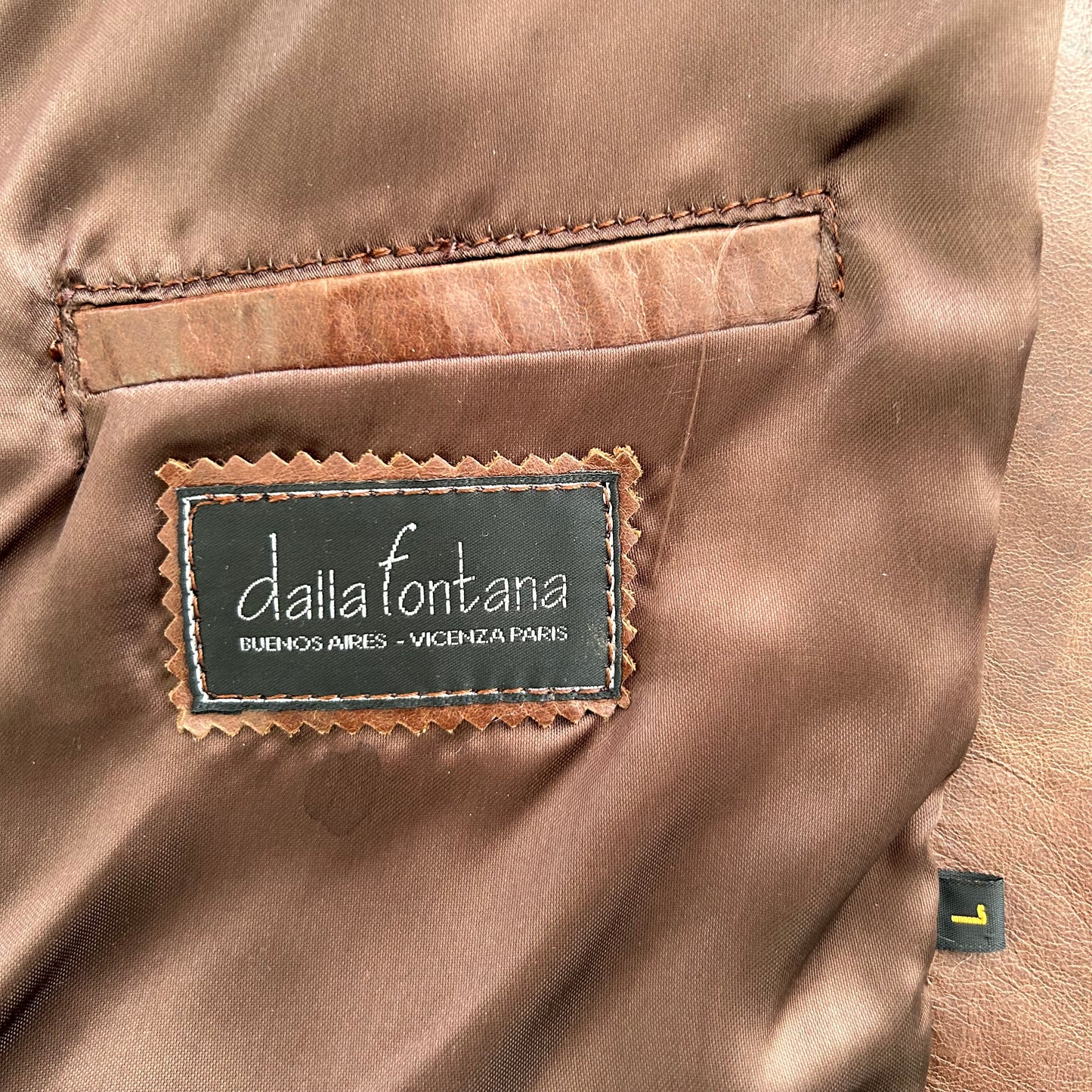 Dalla Fontana Brown Leather Jacket - Large