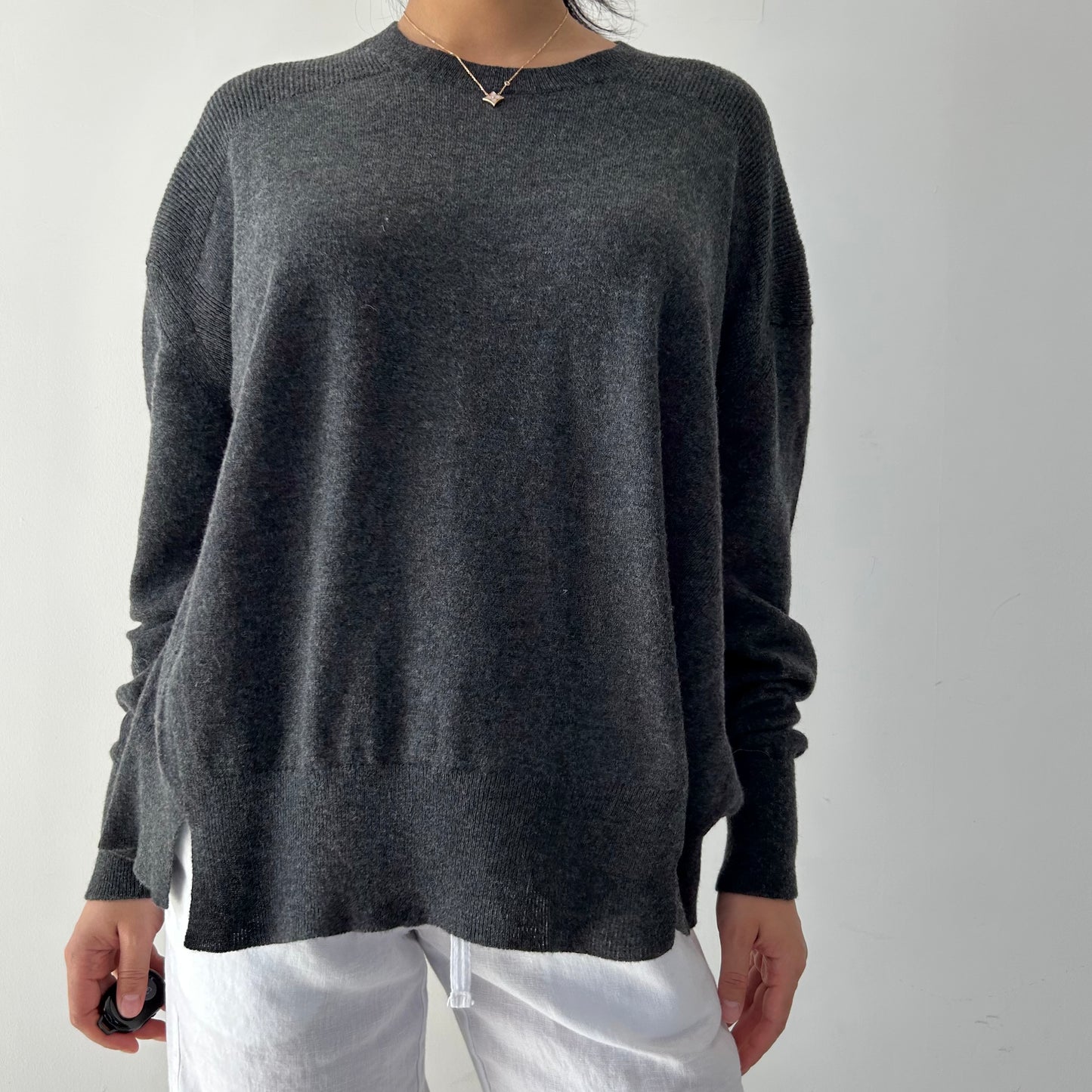 All Saints Grey Wool and Cashmere Crewneck Knit Jumper - Medium
