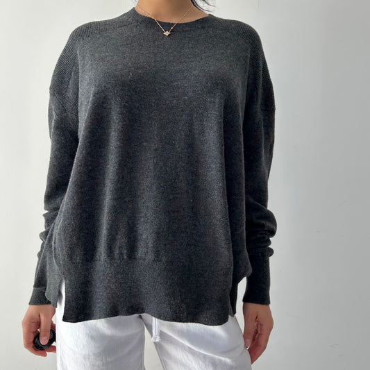 All Saints Grey Wool and Cashmere Crewneck Knit Jumper - Medium