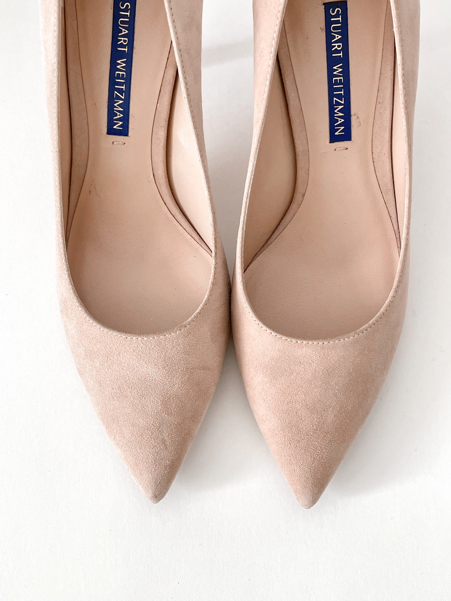 Stuart Weitzman Pale Pink Suede Pointed Toe Stiletto Heel Pumps - US 6M