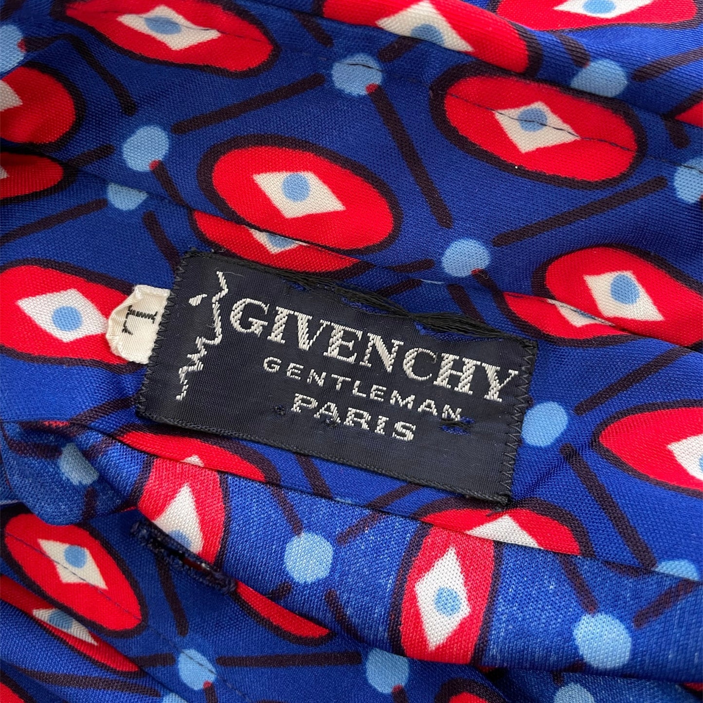 Vintage 1970s Givenchy Blue Patterned Shirt - Large