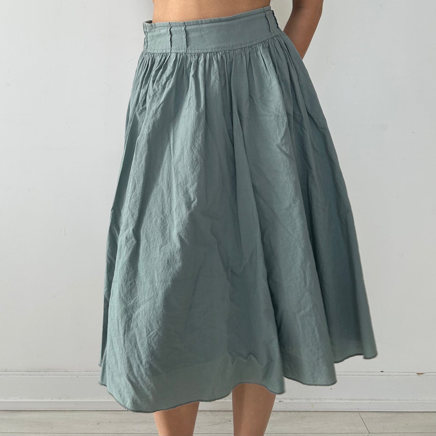 Seafoam Green Full Midi Skirt - Medium