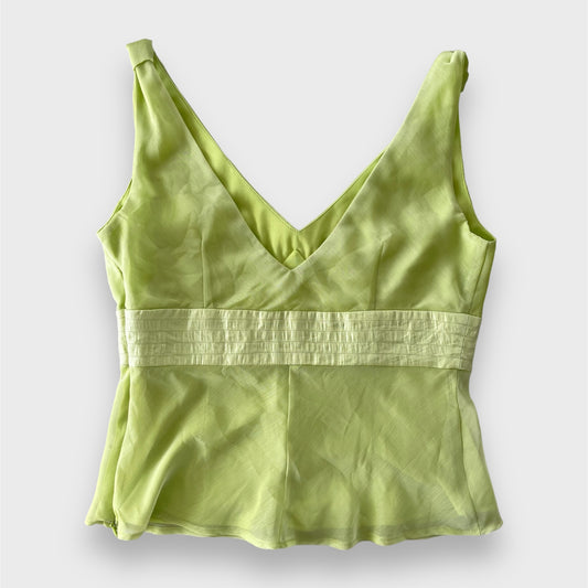 Made in Canada Green Sleeveless V-Neck Top - Small