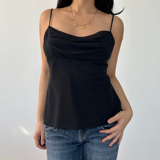 Lori Ann Montreal Black Cowl Neck Cami Top - Small