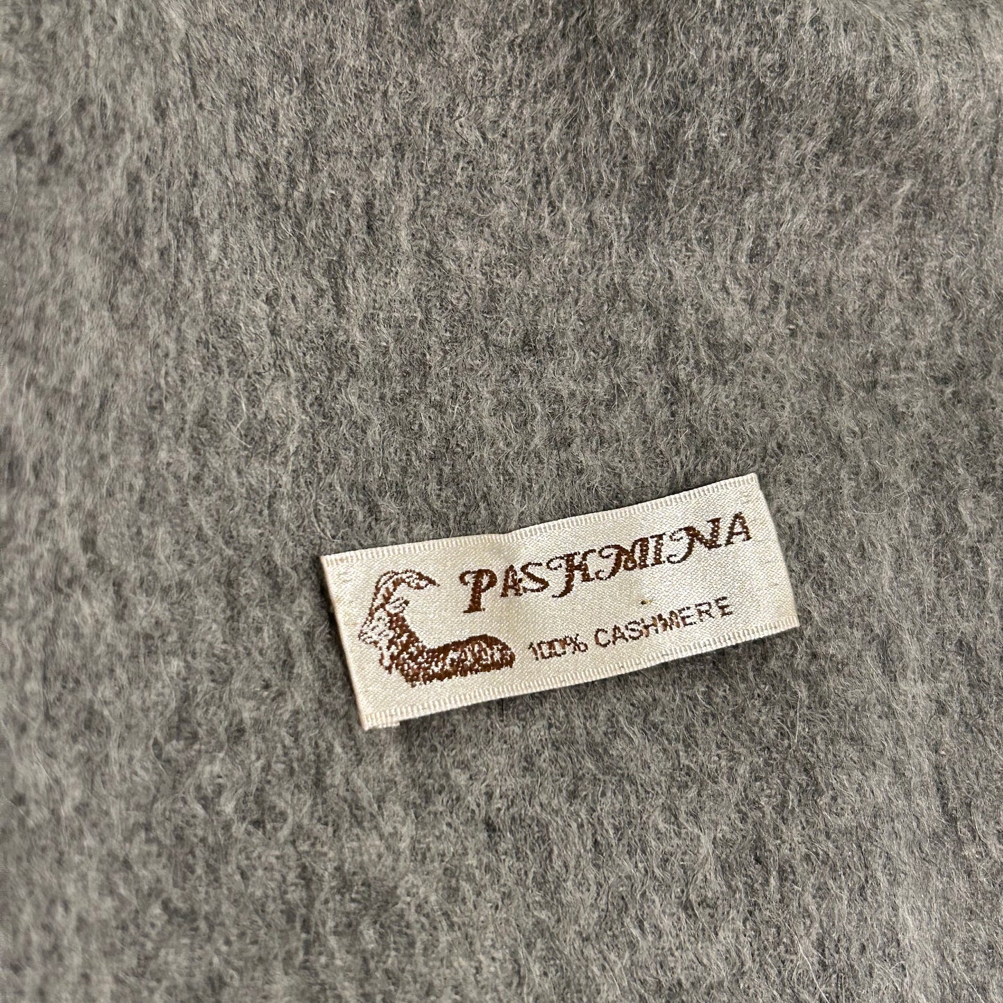 Grey Rabbit Fur Trimmed Cashmere Wrap