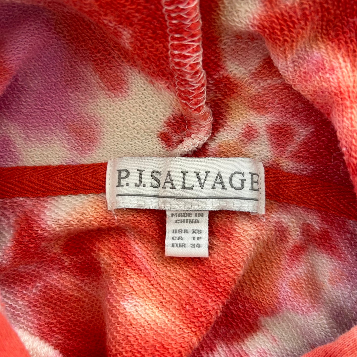 P.J. Salvage Pink and Red Tie-Dye Sweatsuit Set - X-Small