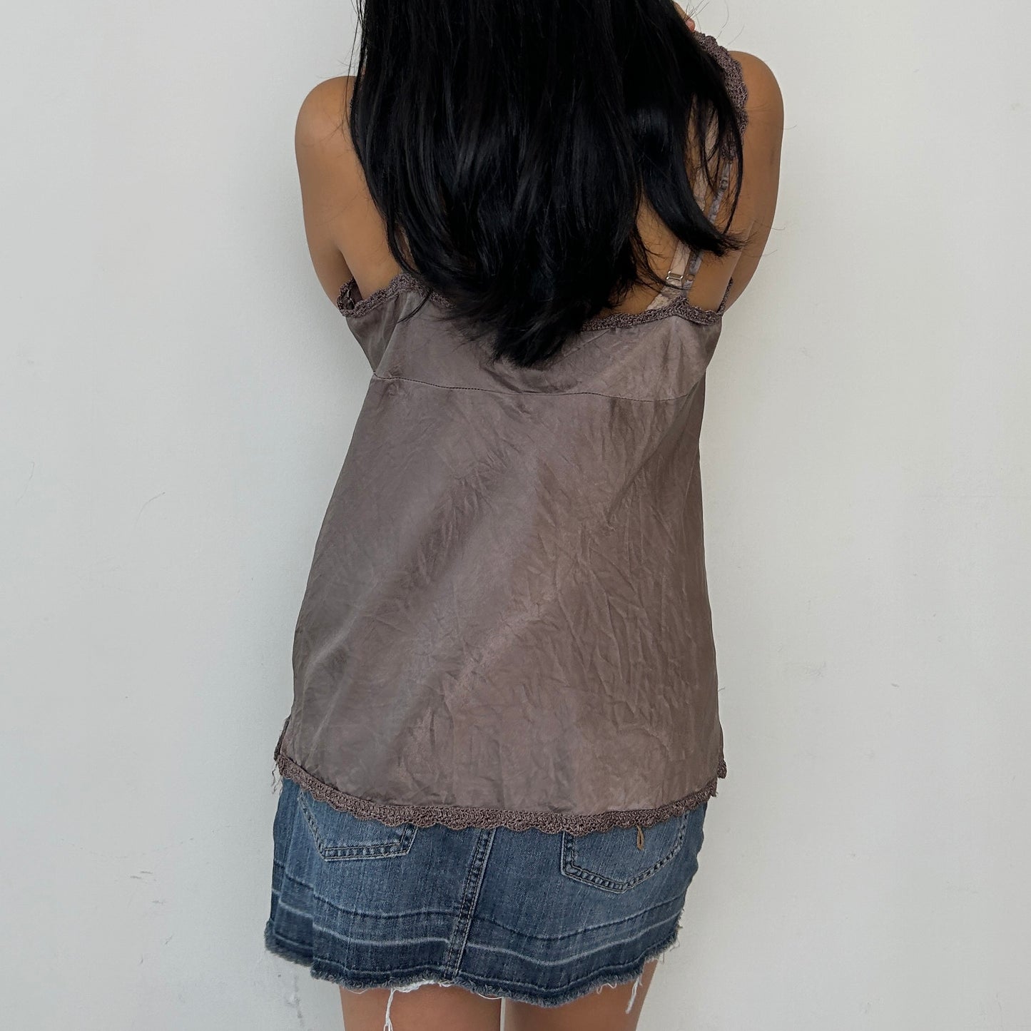 Le Château Brown Silk Cami - Large