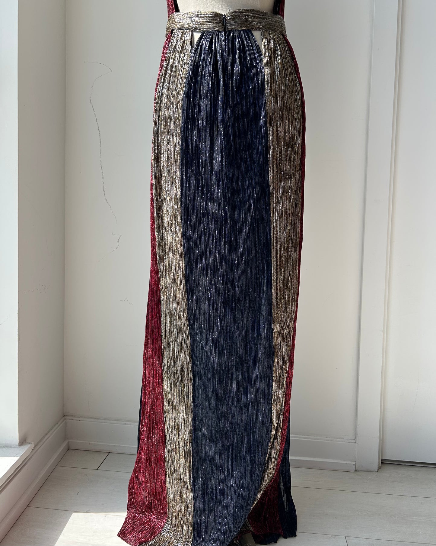 2015 Bec + Bridge Metallic Halter Maxi Dress - Small