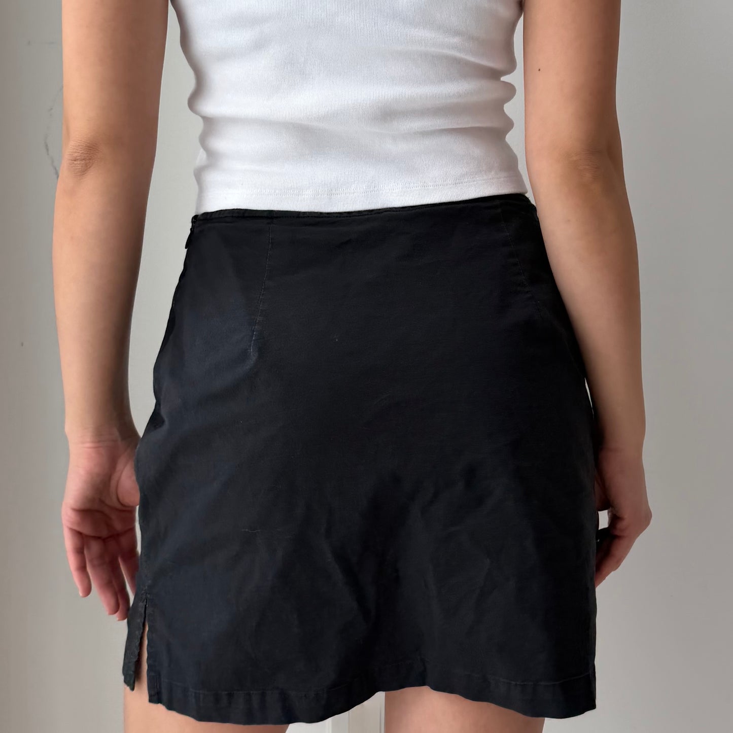 1990s Made in Canada Hyp Black Cotton Skort - Small