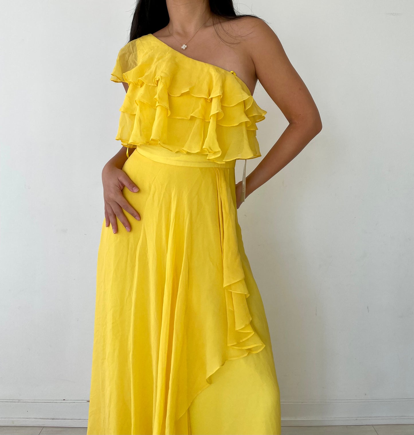 BNWT Jill Stuart Yellow One Shoulder Gown - X-Small