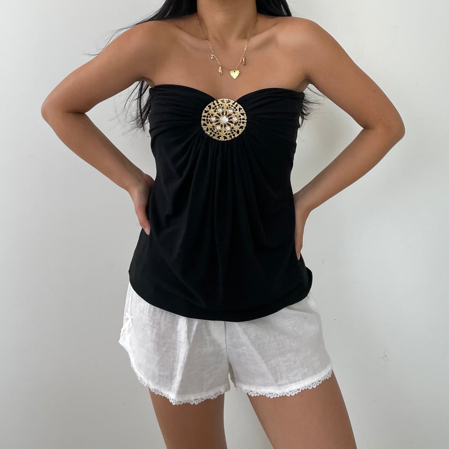 Made in USA Marciano Black Strapless Top - Small