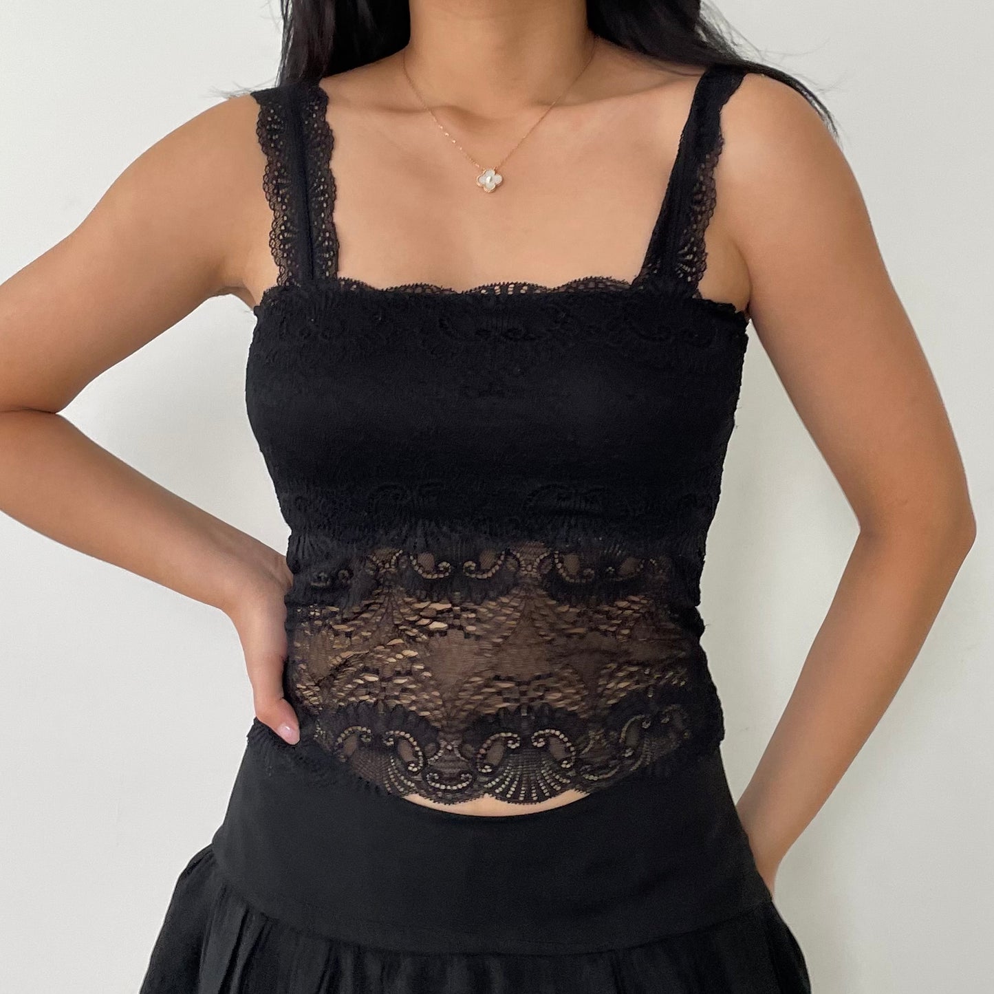 Black Lace Tank - Small