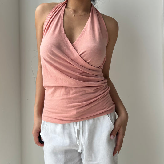 Made in Japan Peach Halter Neck Backless Tank - Medium