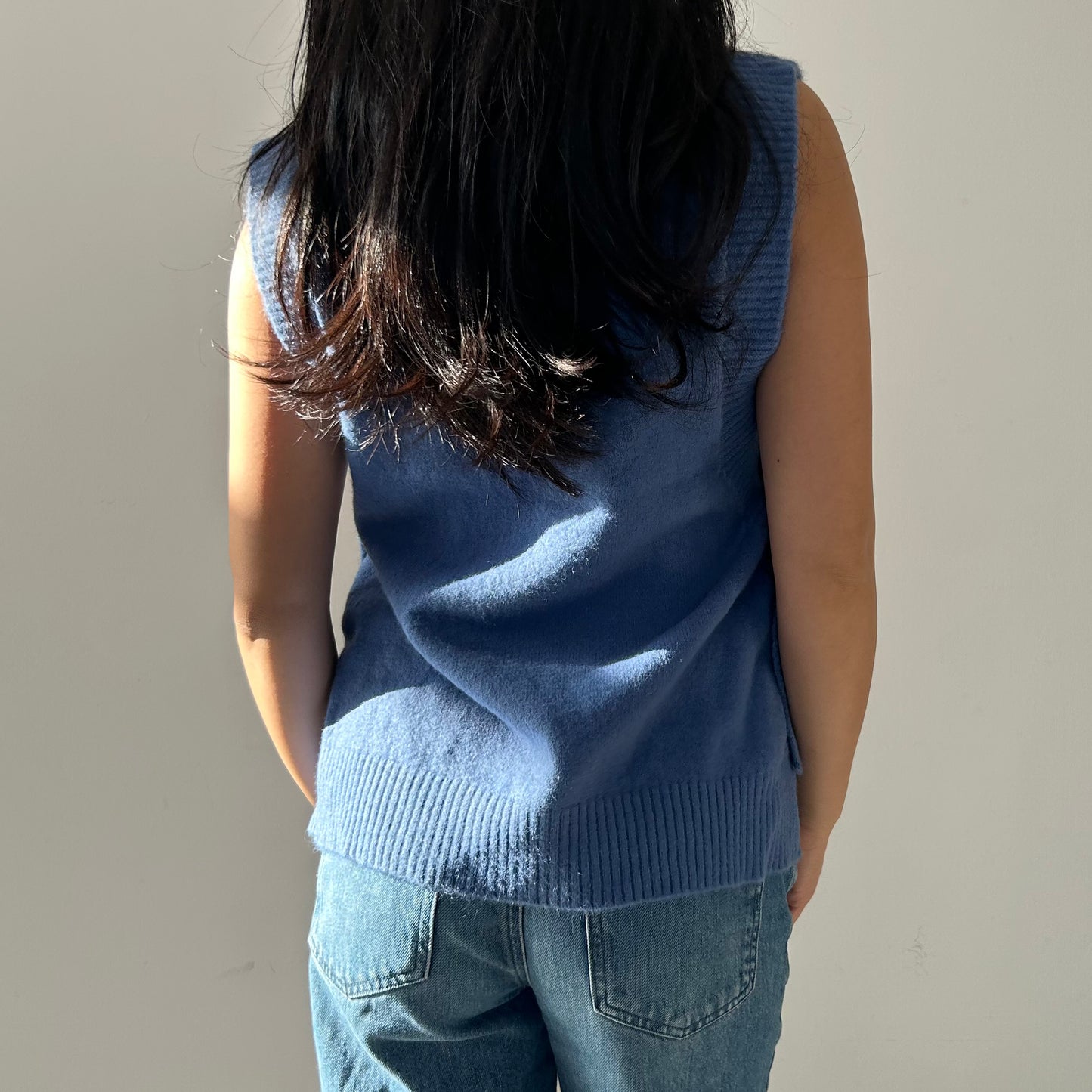 Blue Knit Sweater Vest - X-Small