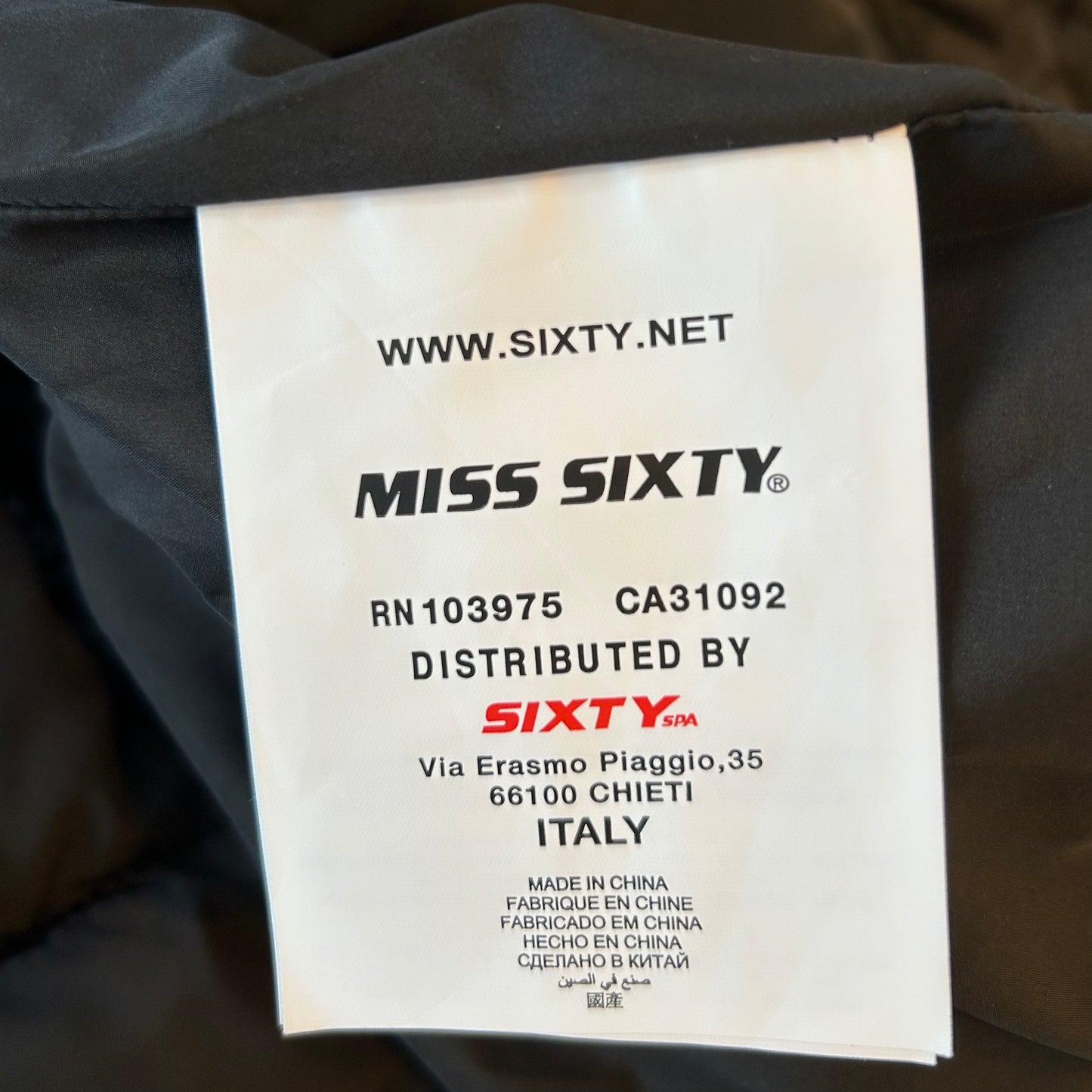 Miss Sixty Black Puffer Jacket - X-Small