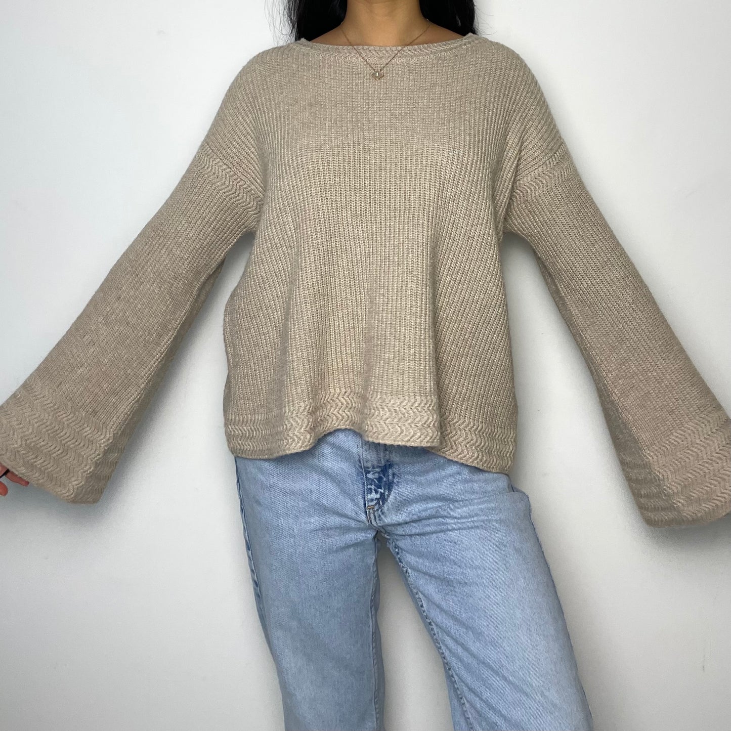 1.STATE Beige Knit Jumper - Small