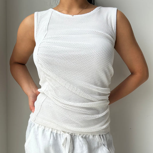 Volcom White Mesh Tank Top - Small