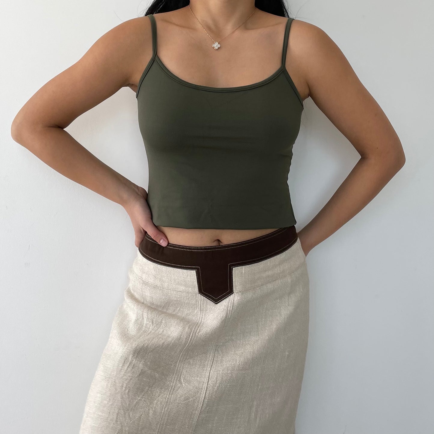 Khaki Green Cami - X-Small