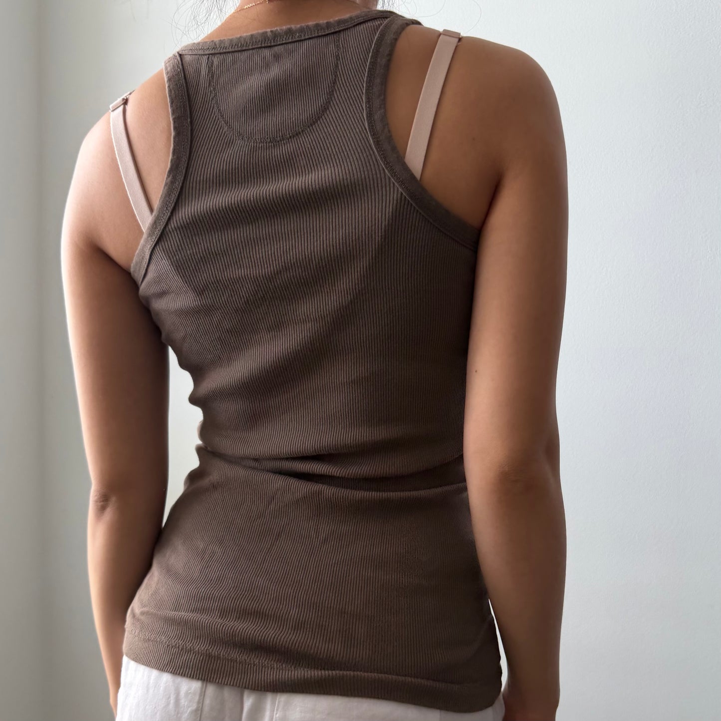 Jacob Connexion Brown Racer Back Tank - Small