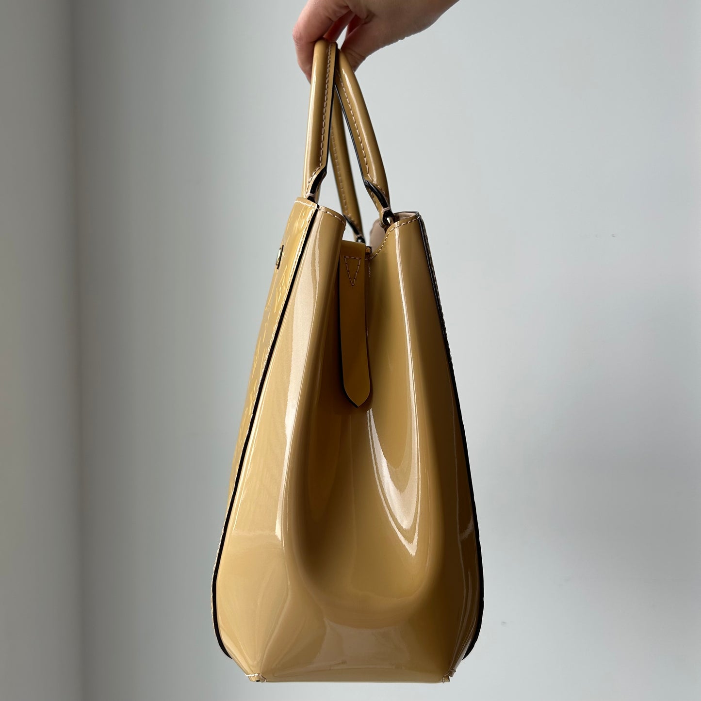 2014 Louis Vuitton Patent Yellow Monogram Vernis Montaigne MM