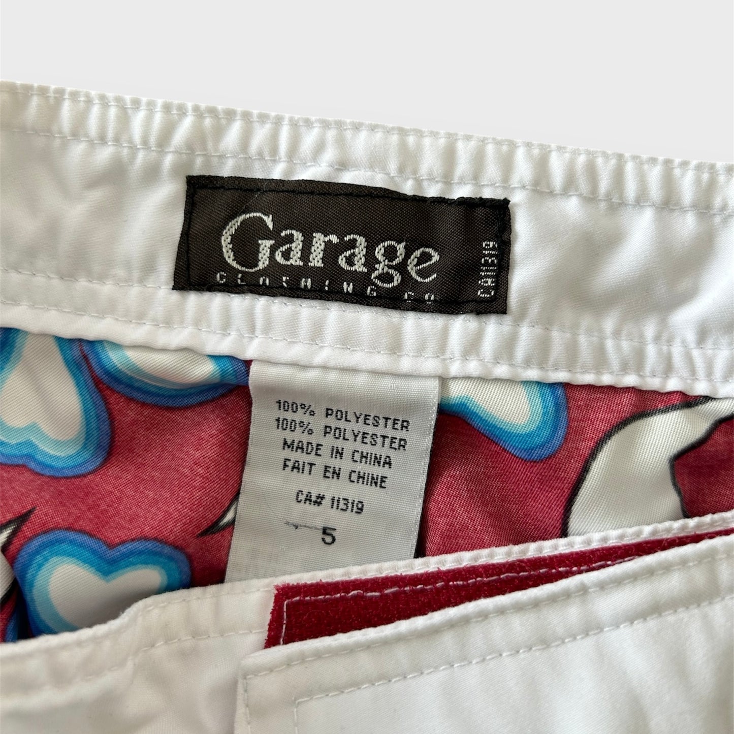 Vintage Garage Burgundy Hibiscus Print Swim Shorts - W26