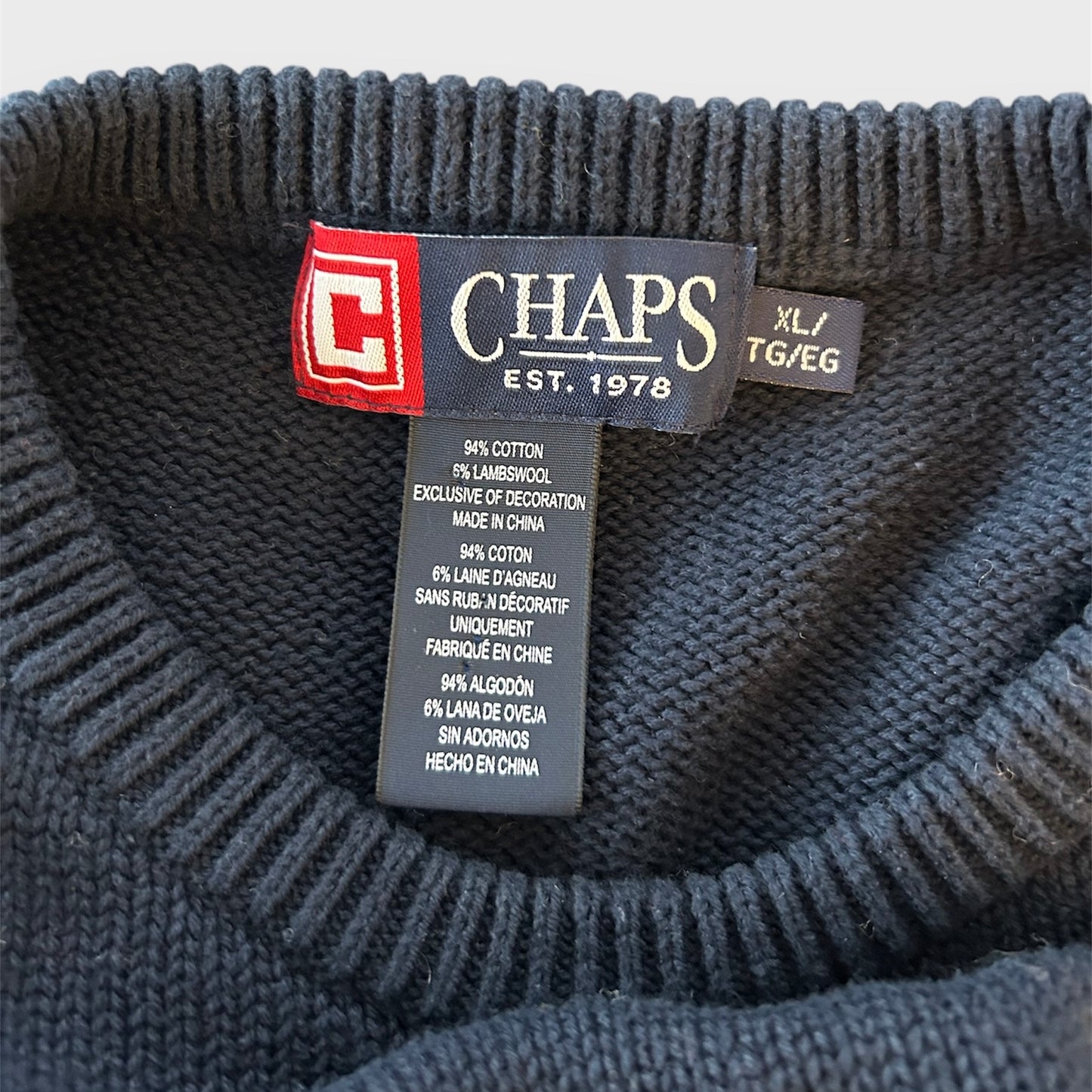 Chaps Navy Nordic Knit Sweater - X-Large