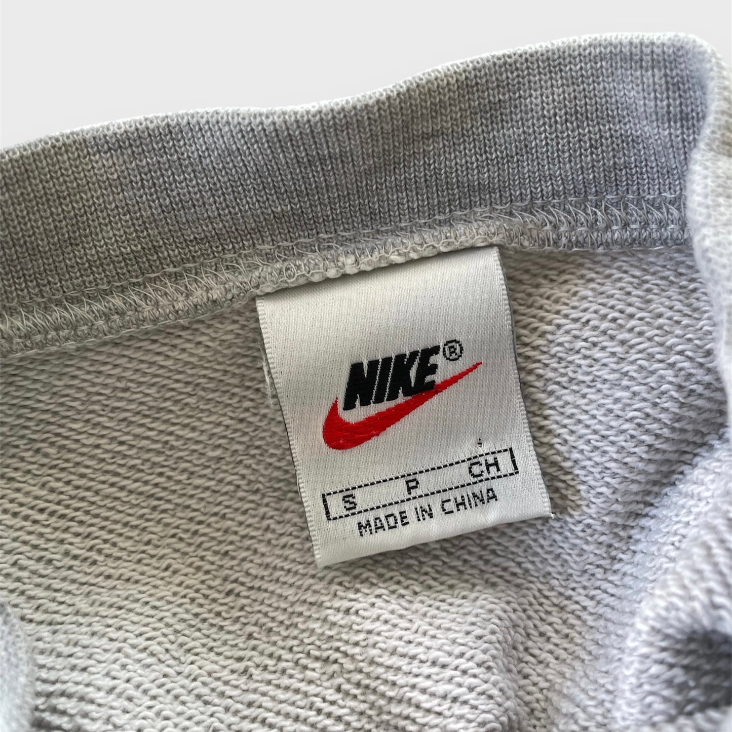 Vintage 90s Nike Grey Crewneck Sweatshirt Burgundy Swoosh - Small