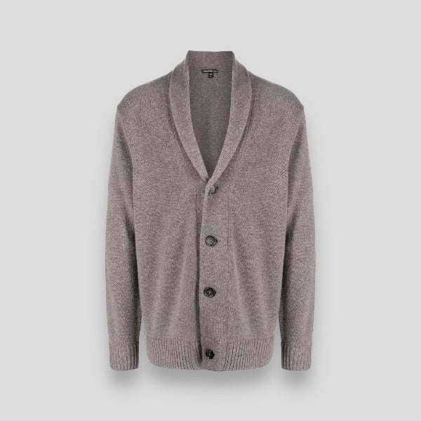 James Perse Grey Shawl-Collar Cashmere Cardigan - X-Large