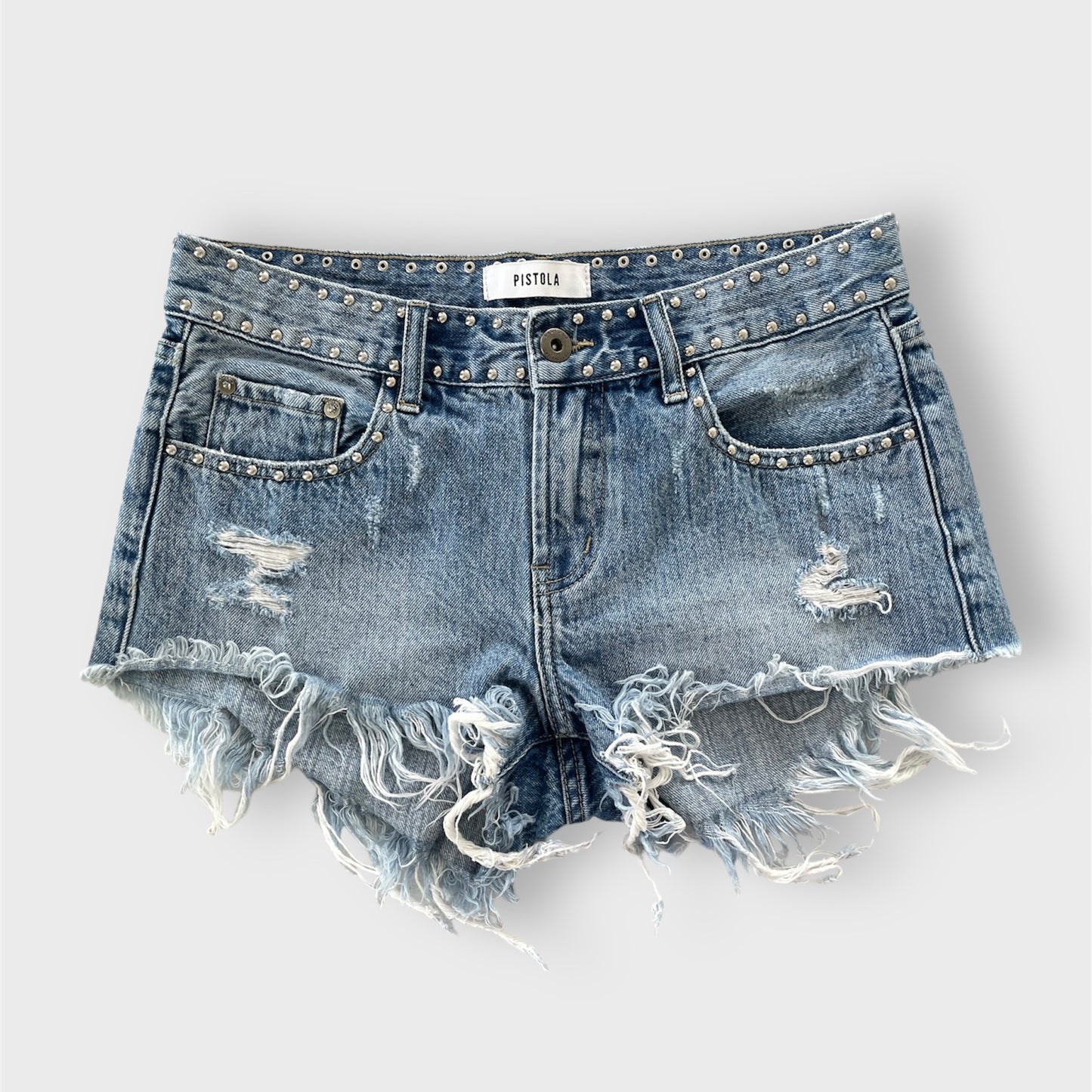 Pistola Studded Denim Shorts - W30