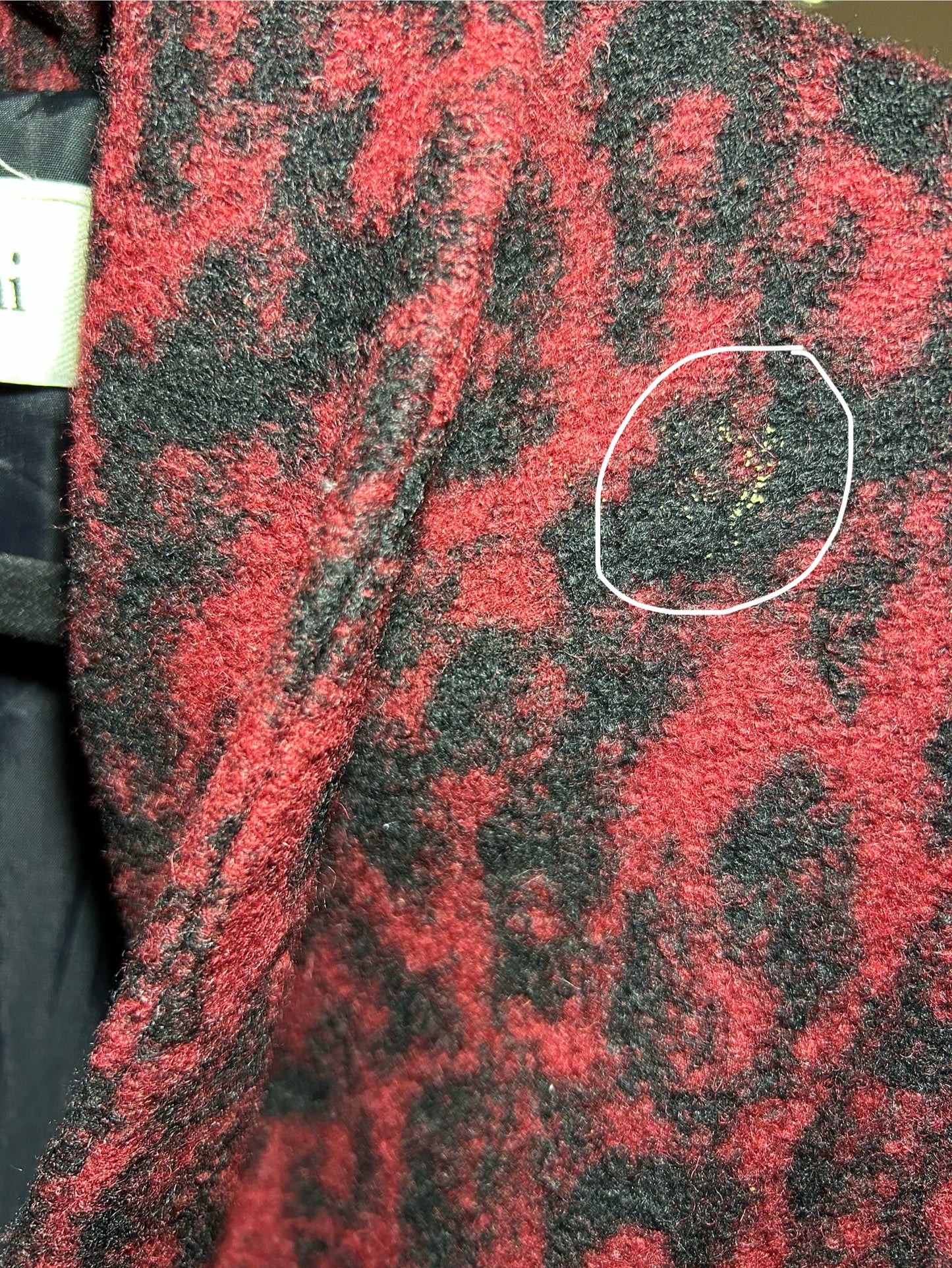 Ganni Red Leopard Print Wool Blend Coat - X-Small