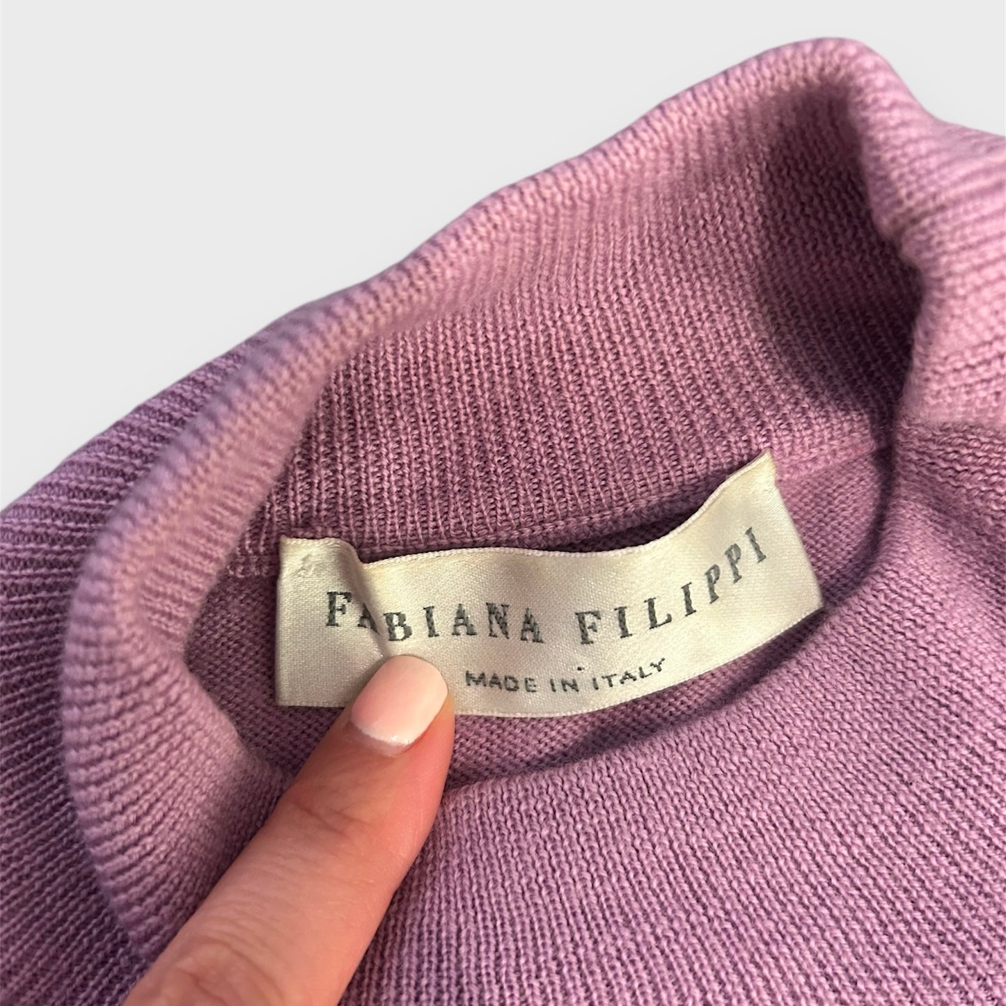 Fabiana Filippi Lilac Mock Neck Wool Knit Jumper - Medium