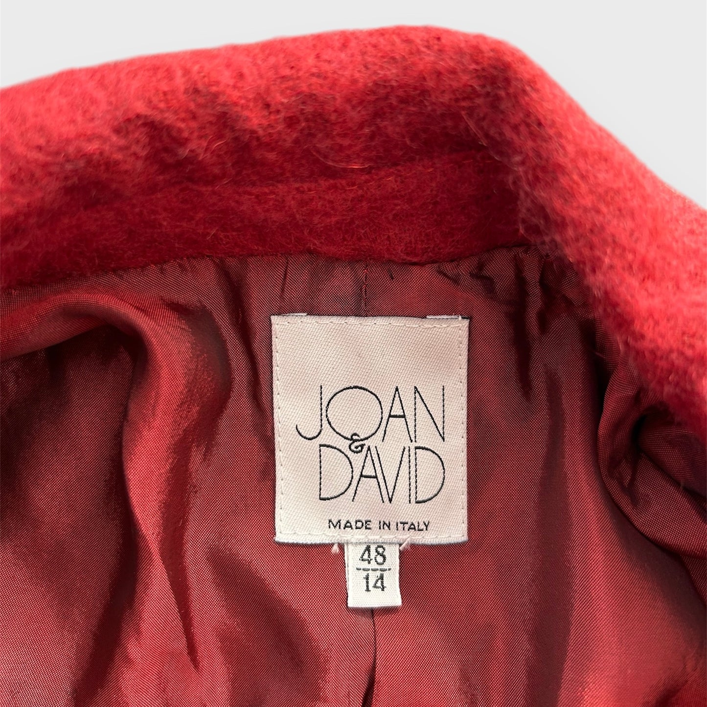 Vintage 1980s Joan & David Red Wool Mohair Jacket - Large