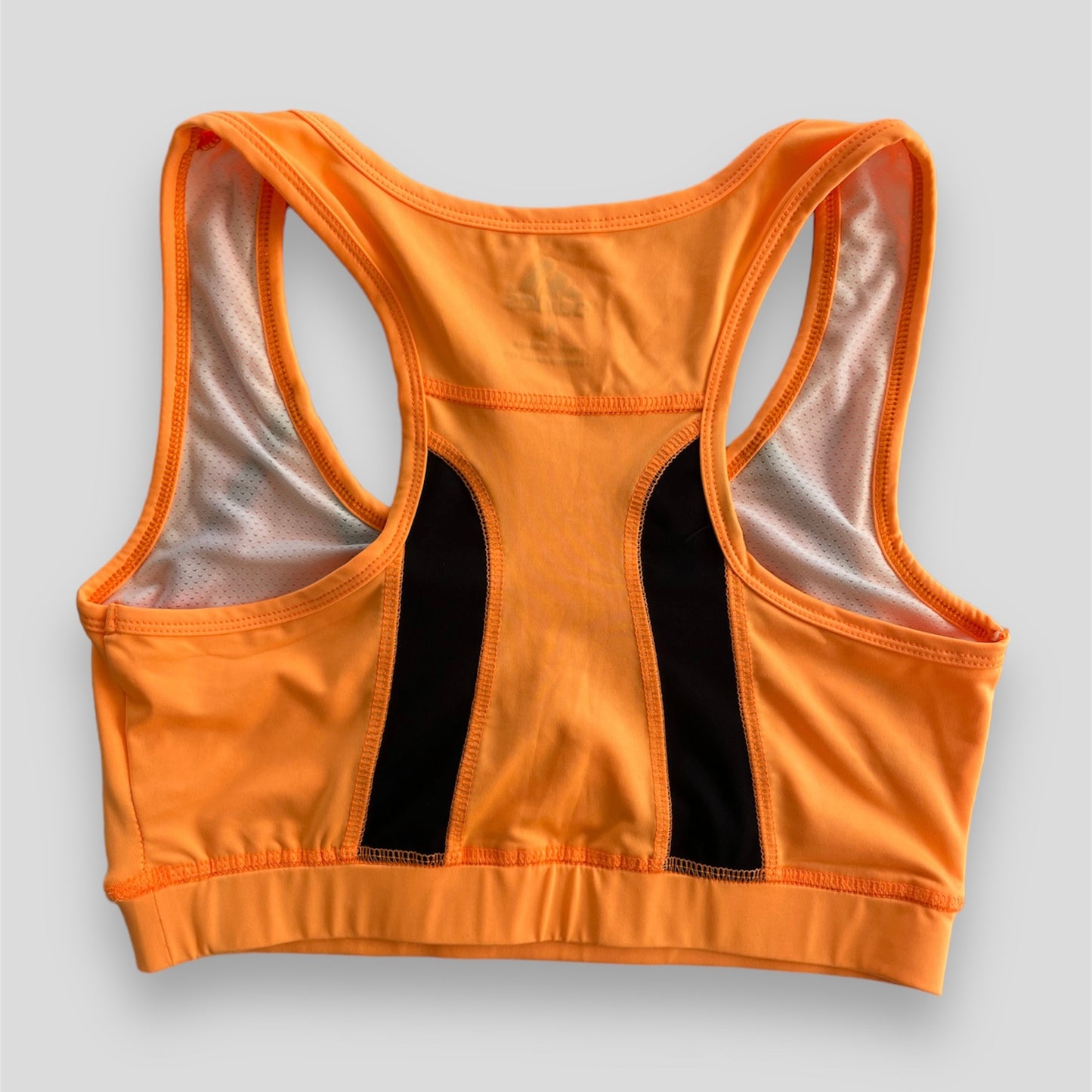 Adidas Neon Orange and Black Sports Bra - Small/Medium