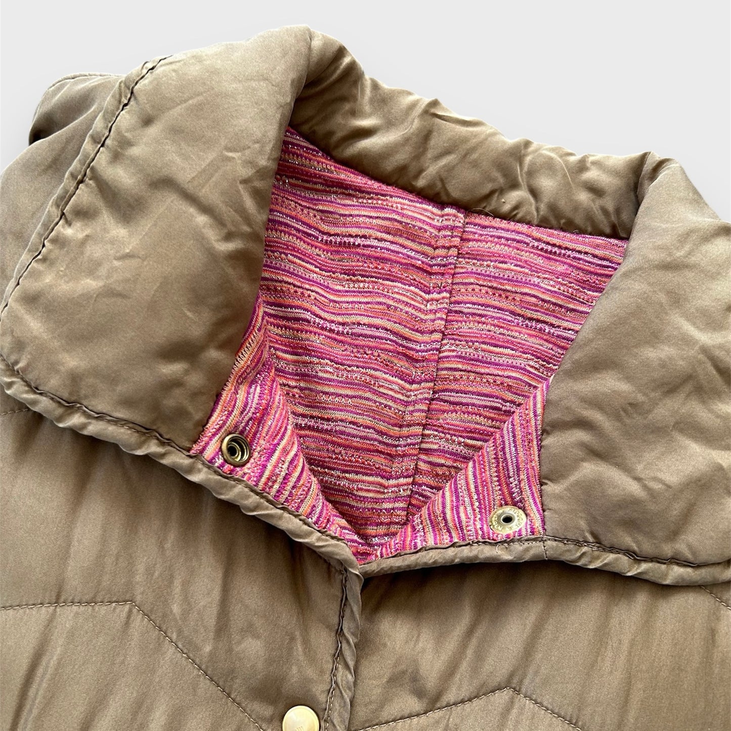 2000s Missoni Taupe Quilted Silk Paddock Jacket - X-Large