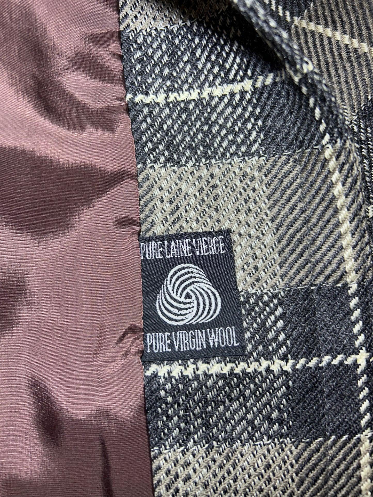 1990s Brown Plaid Pure Virgin Wool Blazer - Medium