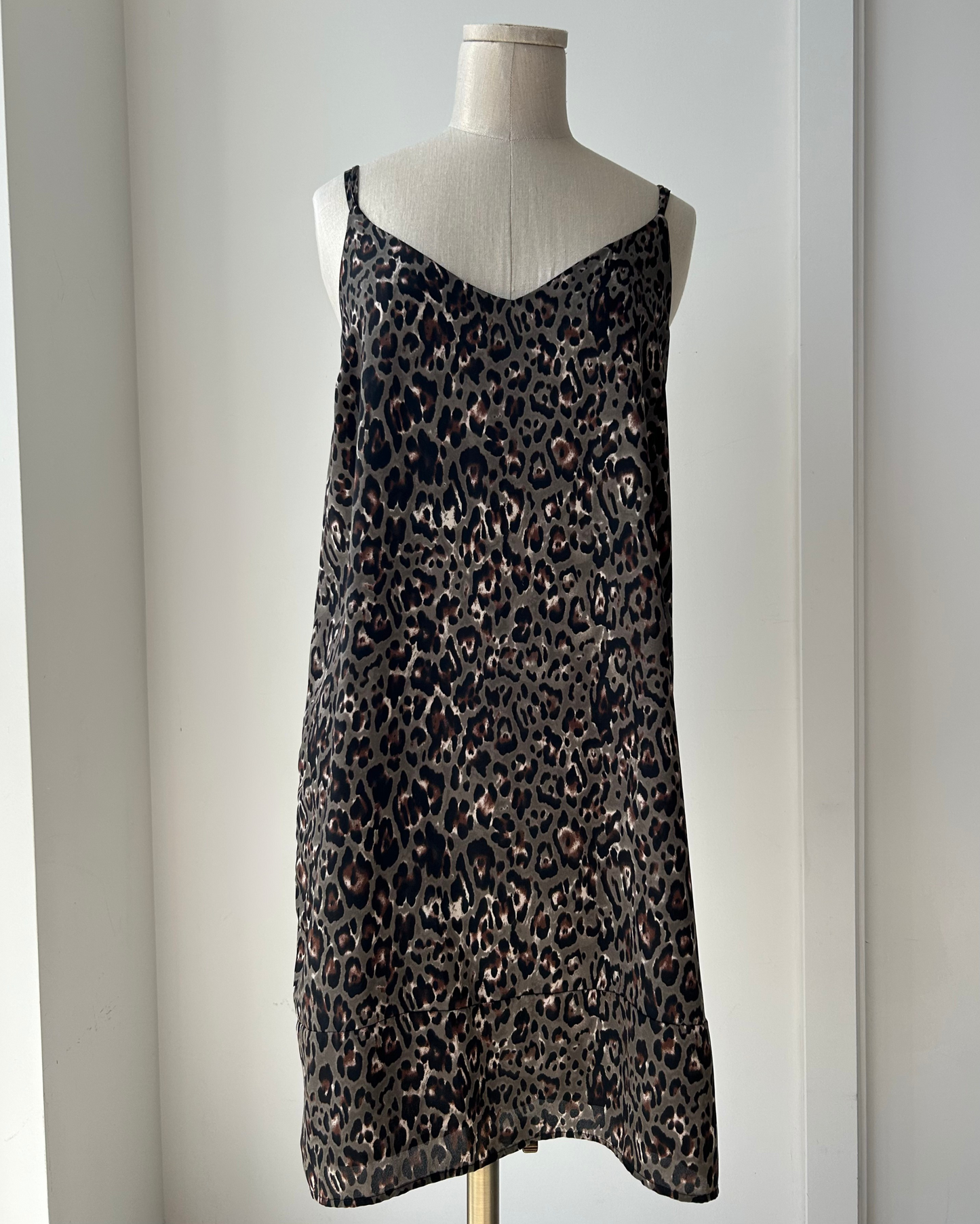 Peyton Jensen Made in USA Leopard Print Slip Dress - Small