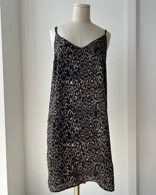 Peyton Jensen Made in USA Leopard Print Slip Dress - Small