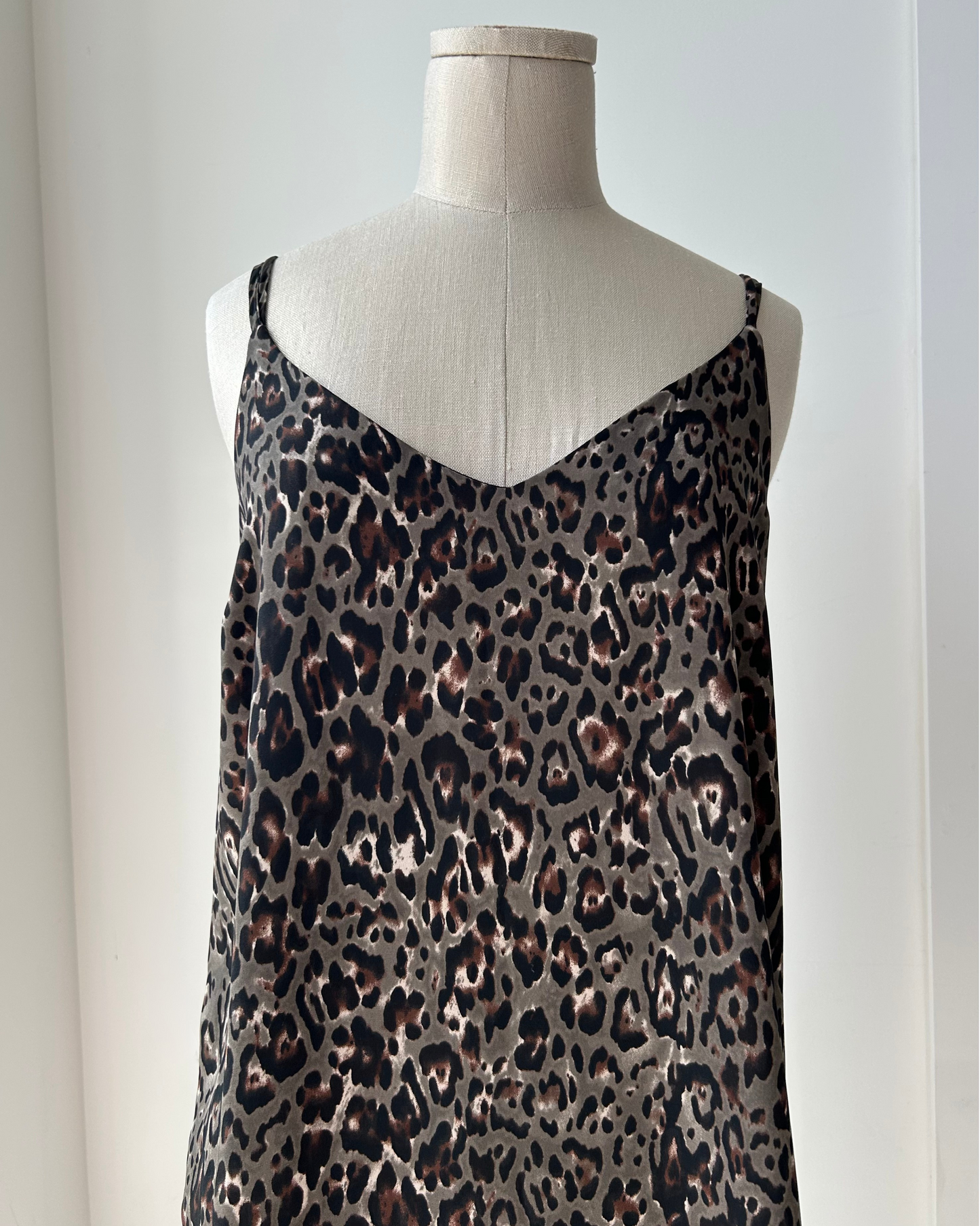 Peyton Jensen Made in USA Leopard Print Slip Dress - Small