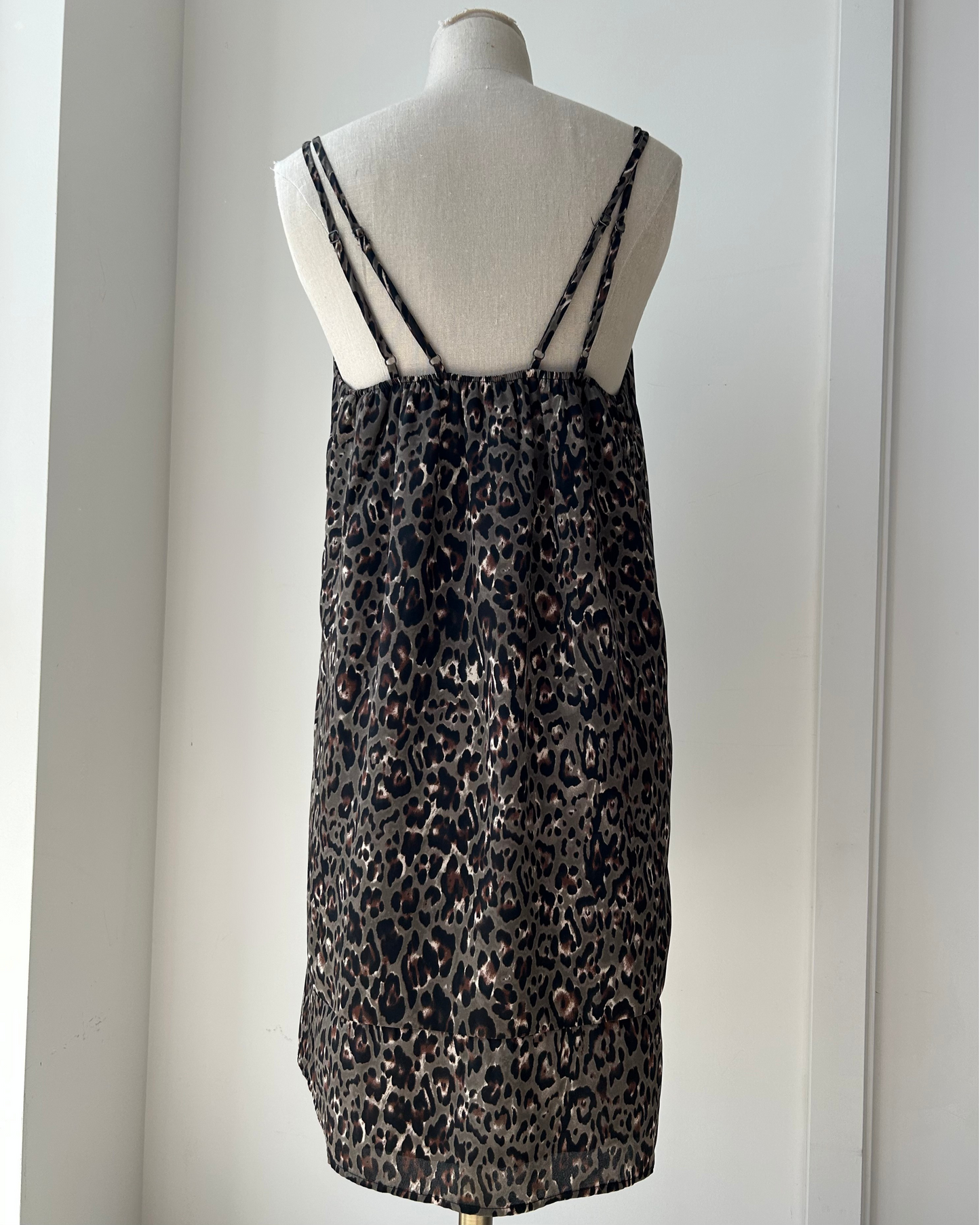 Peyton Jensen Made in USA Leopard Print Slip Dress - Small