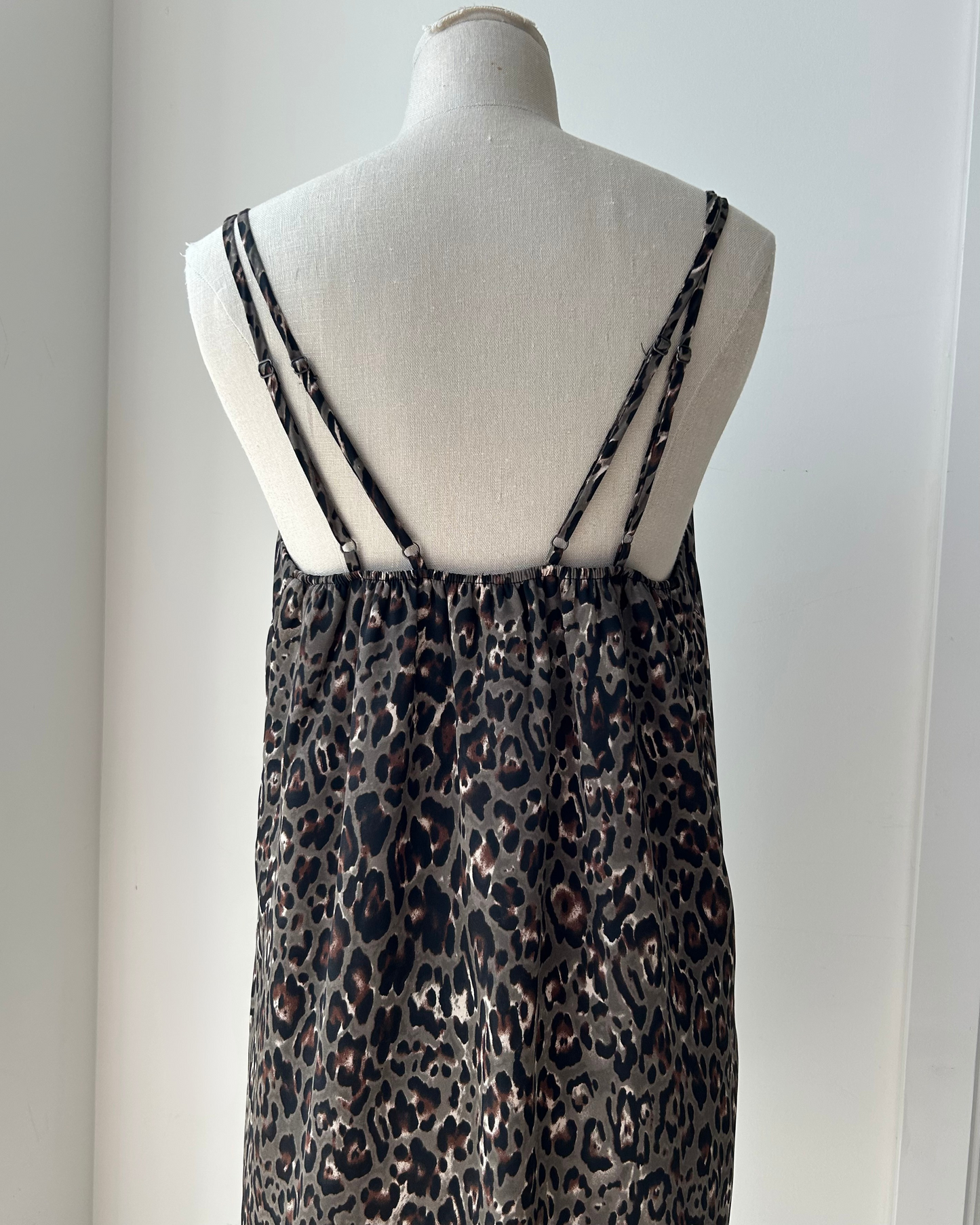 Peyton Jensen Made in USA Leopard Print Slip Dress - Small