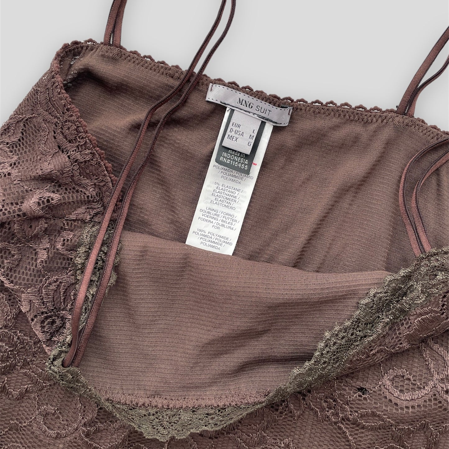 Mango Suit Brown Lace Cami - Large