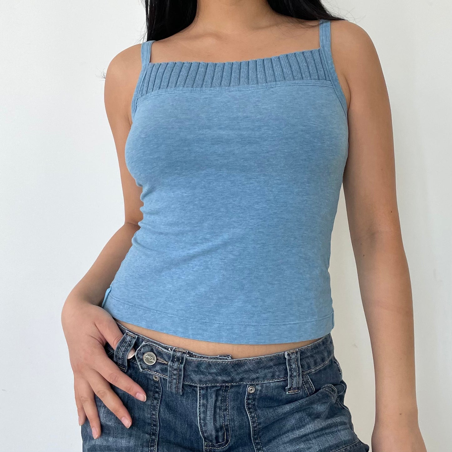 Mexx Blue Square Neck Cami Top - X-Small/Small